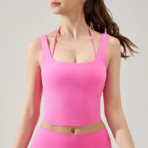 Gym Top Women Fake Two-piece Yoga Top Sports Vest with Chest Pad Tank Top Workout Clothes Women's Shock-proof Fitness Sport Bra